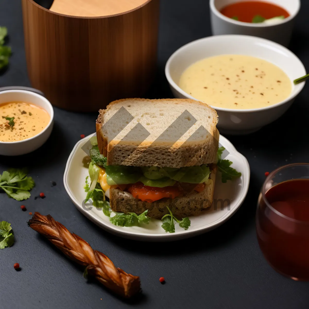 Picture of Healthy Gourmet Beef Sandwich with Grilled Vegetables