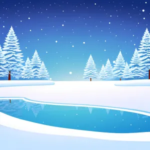 Winter Wonderland: Festive Snowflake with Fir Tree