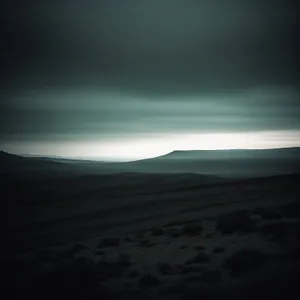 Golden Desert Horizon at Sunset