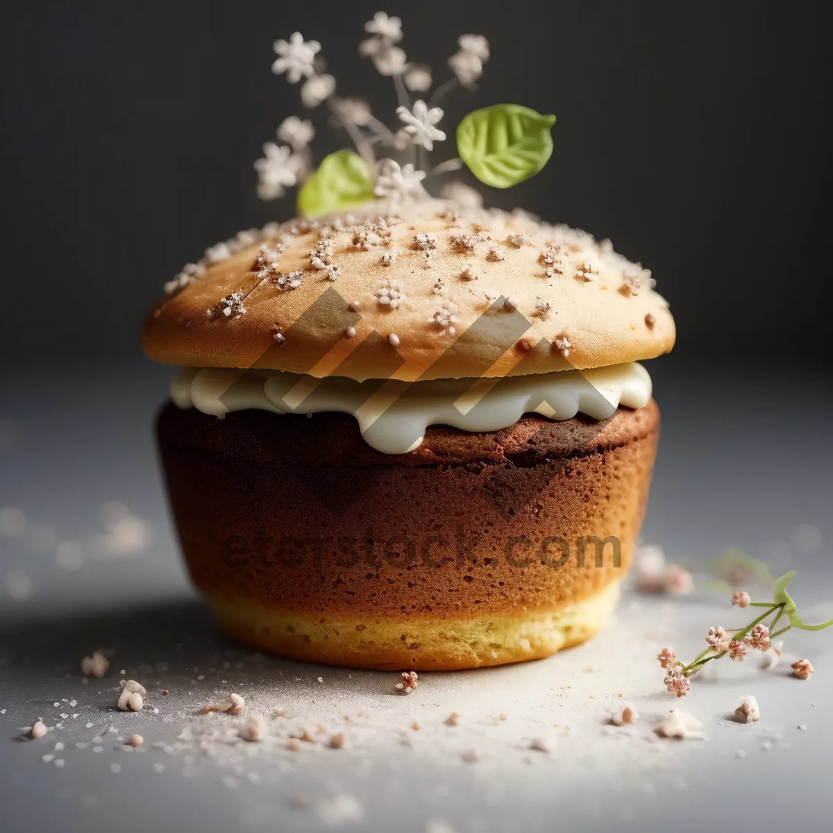 Picture of Delicious Chocolate Cream Cake with Sweet Pastry