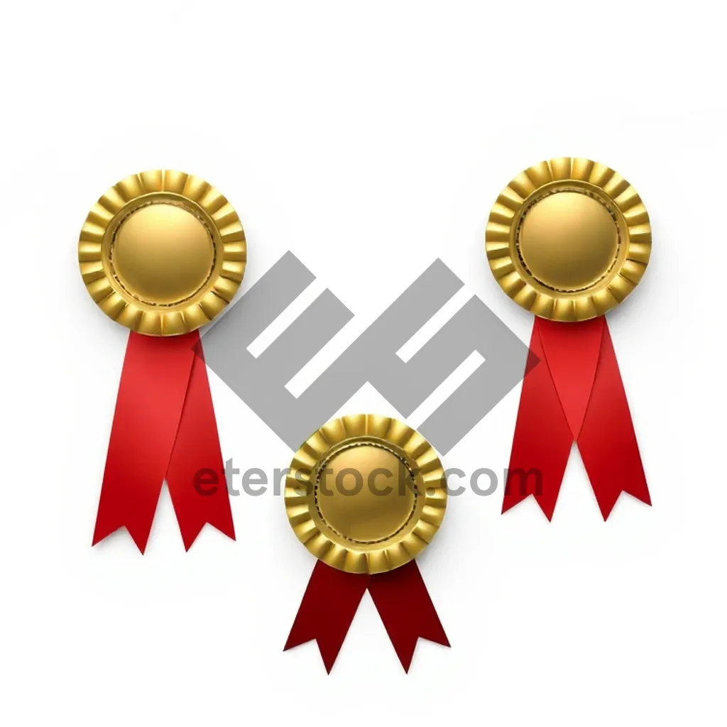 Picture of Graphic design icon set with decorative heraldry ribbons