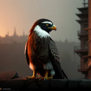 Wild Falcon with Majestic Feathered Wings