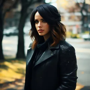 Smiling brunette businesswoman, professional outdoor portrait