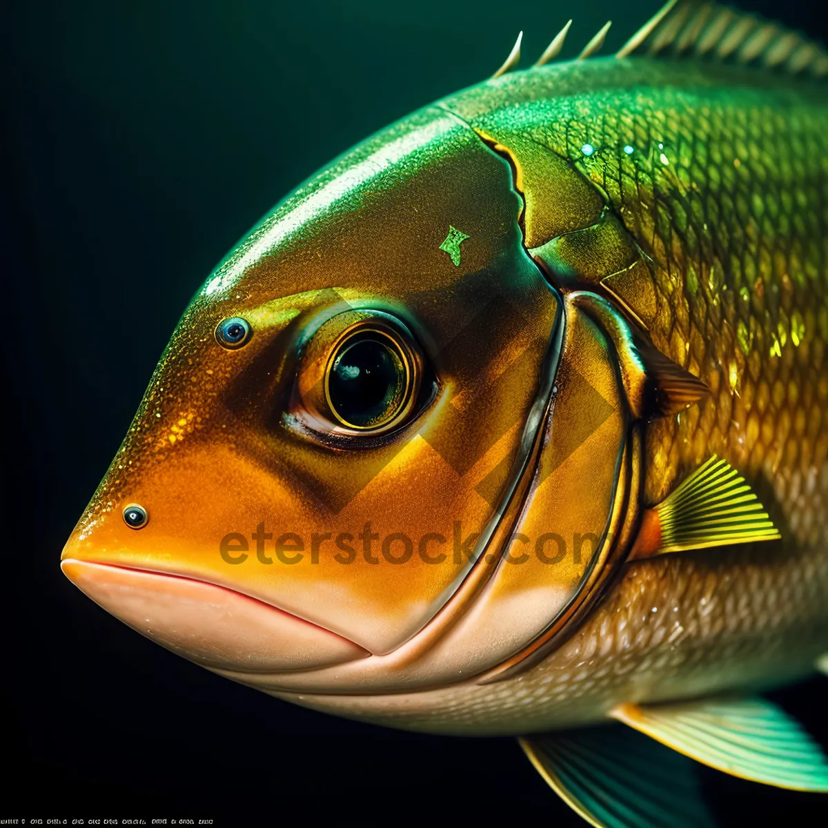 Picture of Colorful Reef Snapper Swimming in Underwater Aquarium