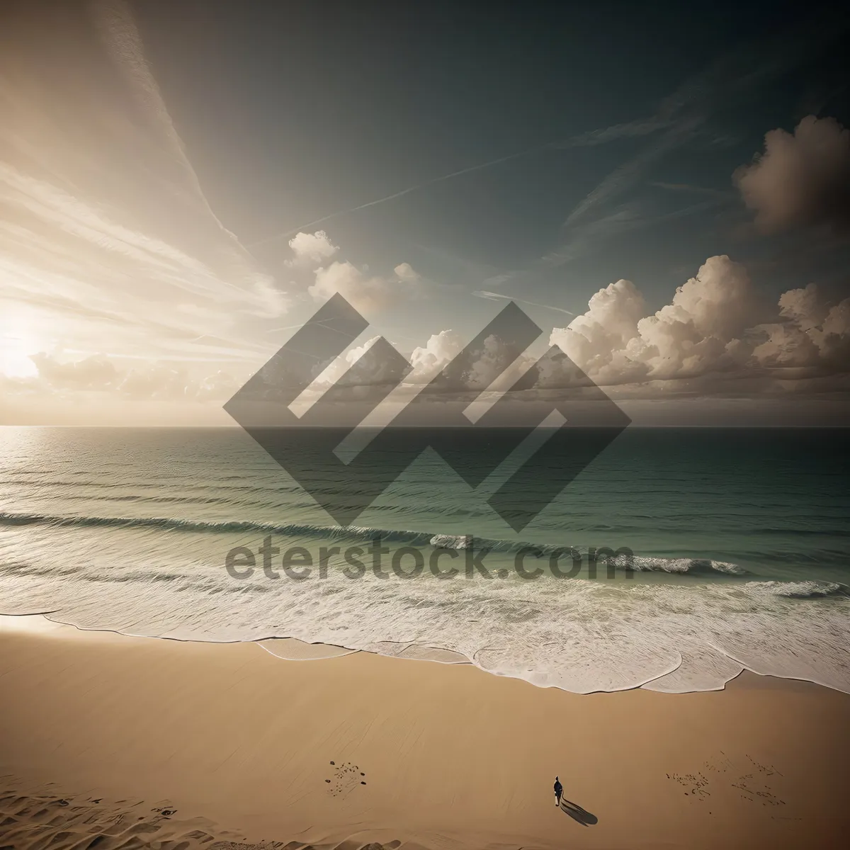 Picture of Serene Sunlit Seascape at a Tropical Beach