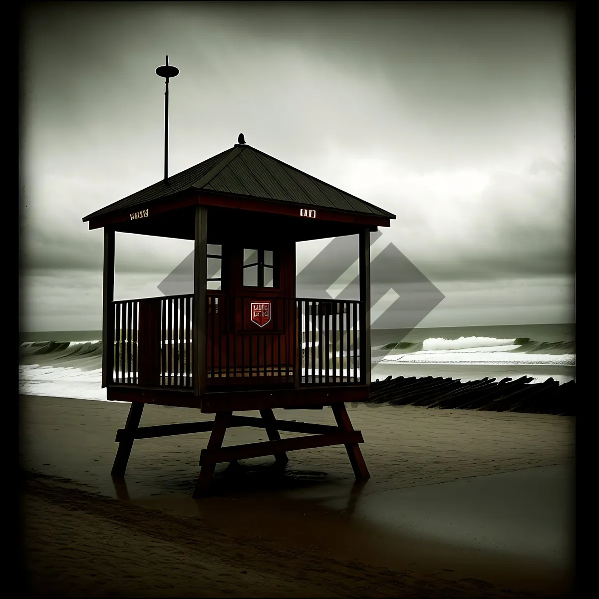 Picture of Tropical Beach Paradise: A Serene Waterfront Shed