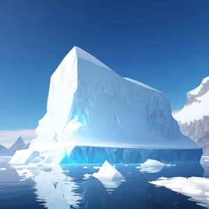 Frozen Majesty: Arctic Glacier Bathed in Golden Sunlight