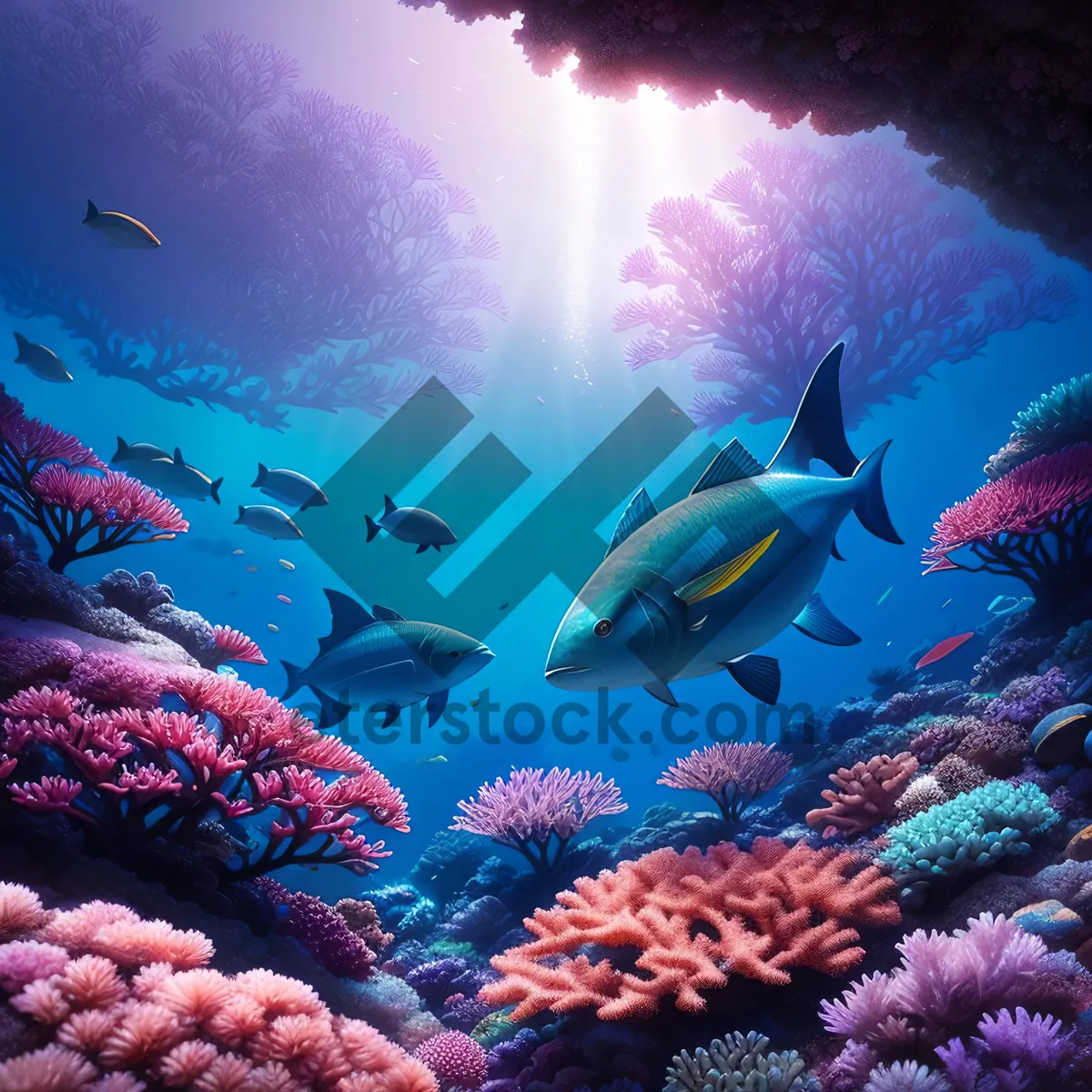 Picture of Vibrant Coral Reef teeming with Marine Life