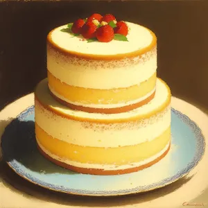 Delicious Fresh Fruit and Cream Cake Slice