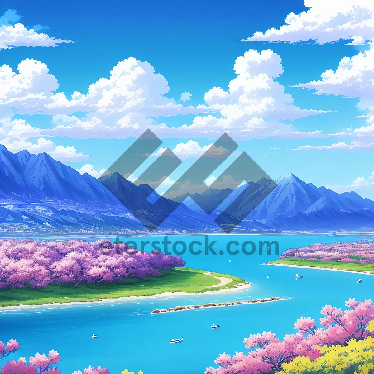 Picture of Serene Sunset over Mountain Lake