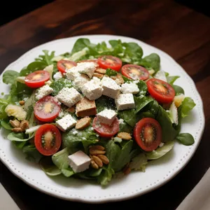 Healthy Gourmet Salad with Grilled Meat and Vegetables