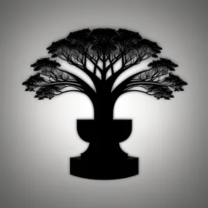 Silhouette Tree Graphic - Elegant Floral Design