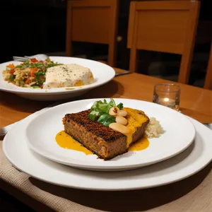 Fresh Gourmet Salad Plate with Grilled Steak