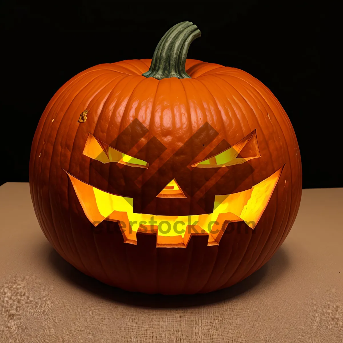 Picture of Spooky Harvest: Glowing Jack-o'-Lantern Face in Autumn Night