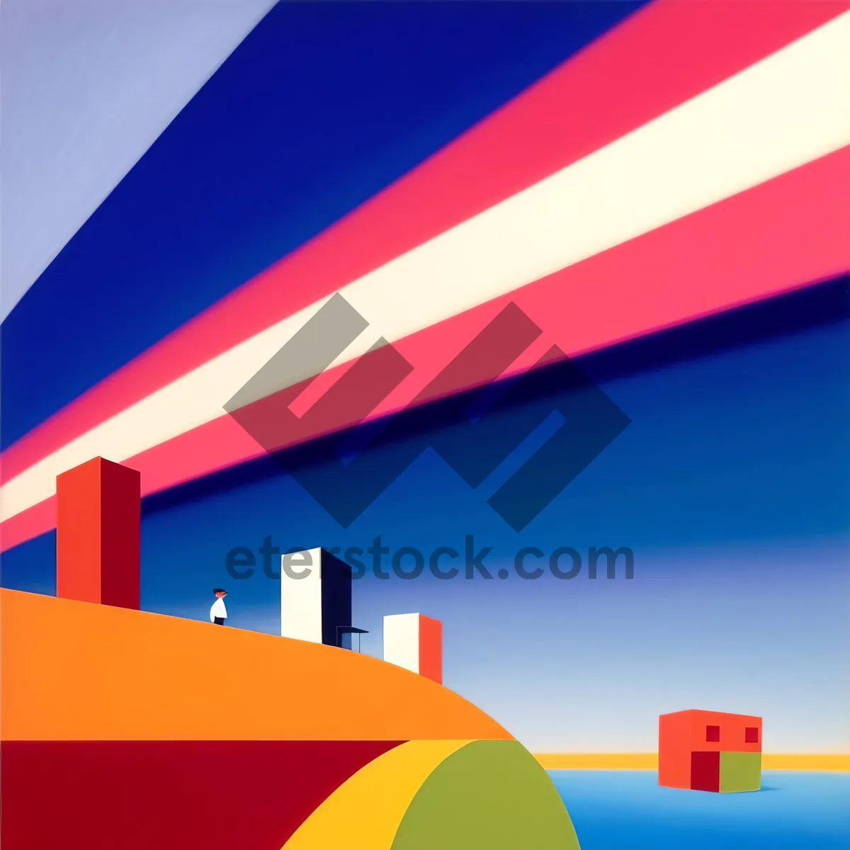 Picture of Patriotic Flag Symbol in Graphic Design