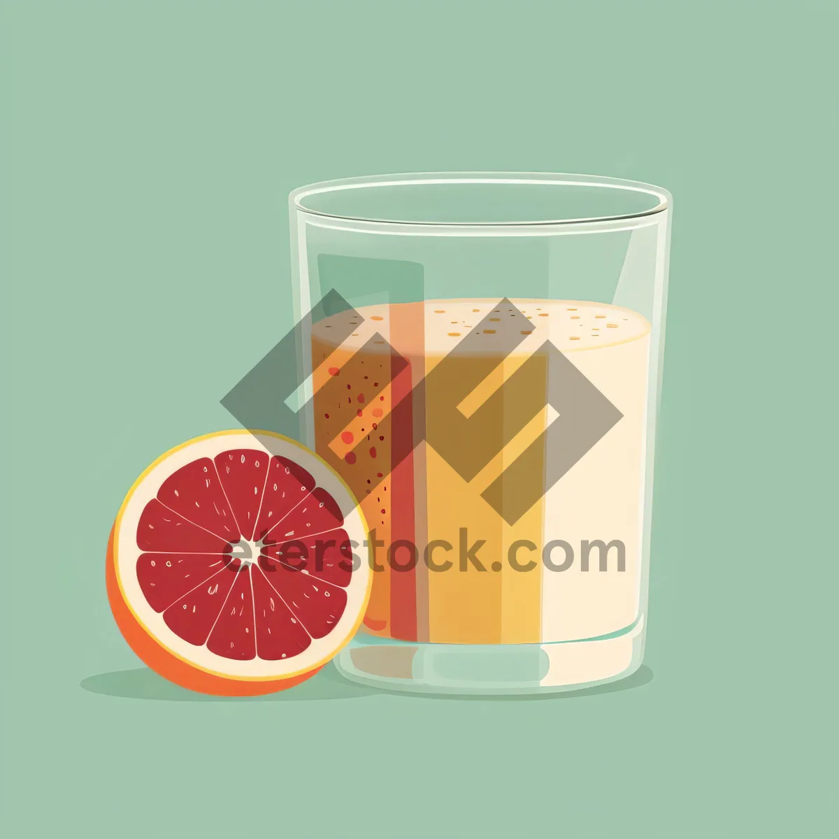 Picture of Fresh Orange Juice in Glass Container - Healthy Beverage