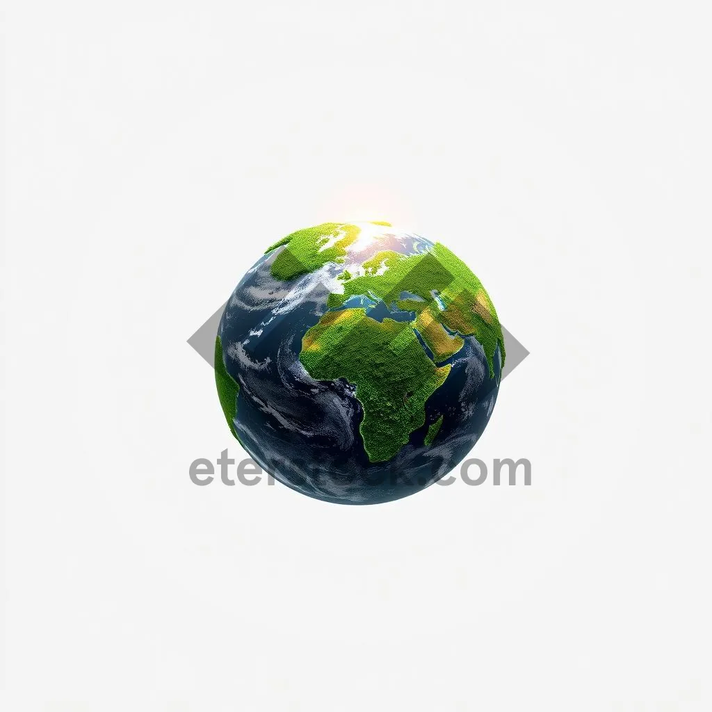 Picture of 3D Globe showing Earth with continents and oceans.