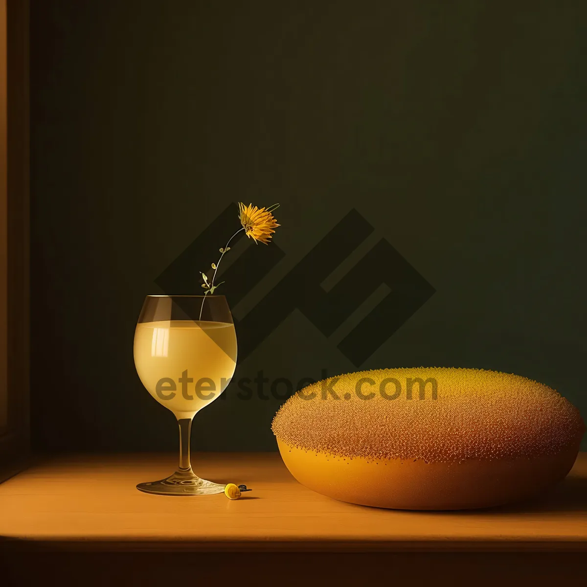 Picture of Fruity Celebration on Glass Table: Wine, Champagne, and Fruit