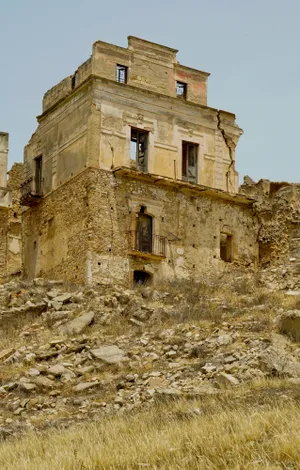 Medieval Fortress Overlooking Ancient Townscape with Stonewalls