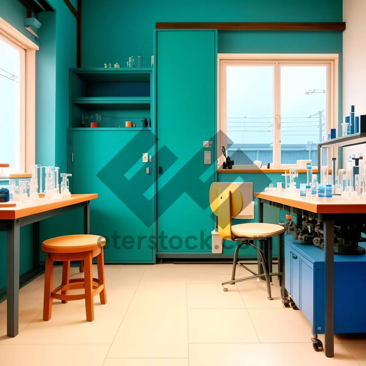 Picture of Modern Wood Furnished Dining Room Interior Design