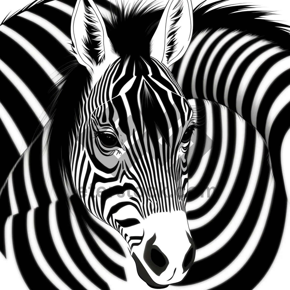 Picture of Striped Equine Majesty - A Stunning Zebra in the Wild