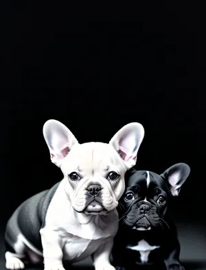 Cute Wrinkled Bulldog Puppy Sitting for Portrait