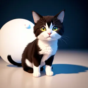 Playful kitty with adorable striped fur