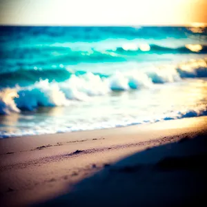 Oceanic Bliss: Tranquil Beachscape at Sunset