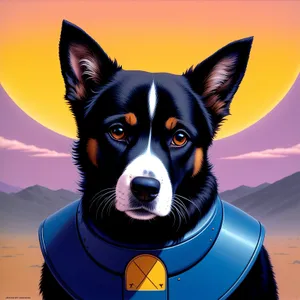 Cute Domestic Dog with Adorable Canine Portrait.