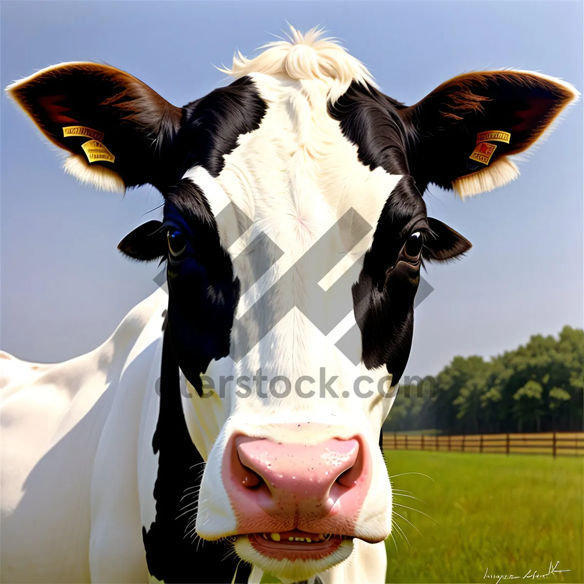 Picture of Grass-fed Cattle Grazing on Farm Pasture