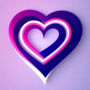 Colorful Heart Graphic Art Icon - Mystic Love Symbol