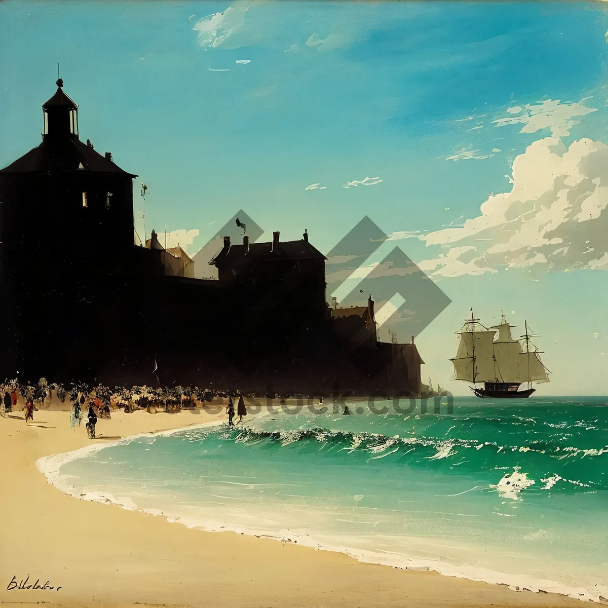Picture of Coastal Fortress on Island: Scenic Vacation Spot.