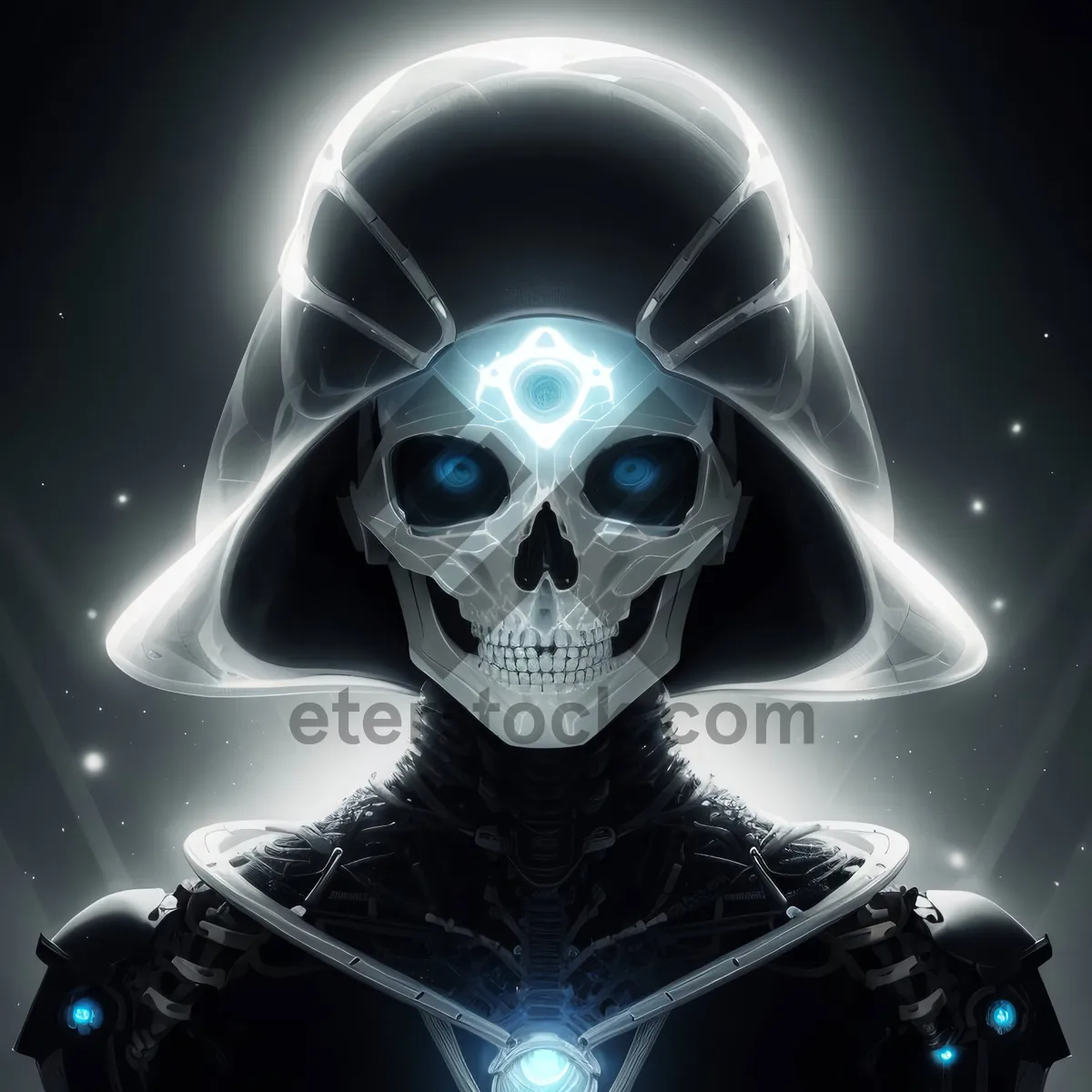 Picture of Spooky Sorcerer's Skull Face Mask