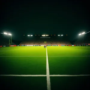 Urban Night Lights: City Stadium by the River