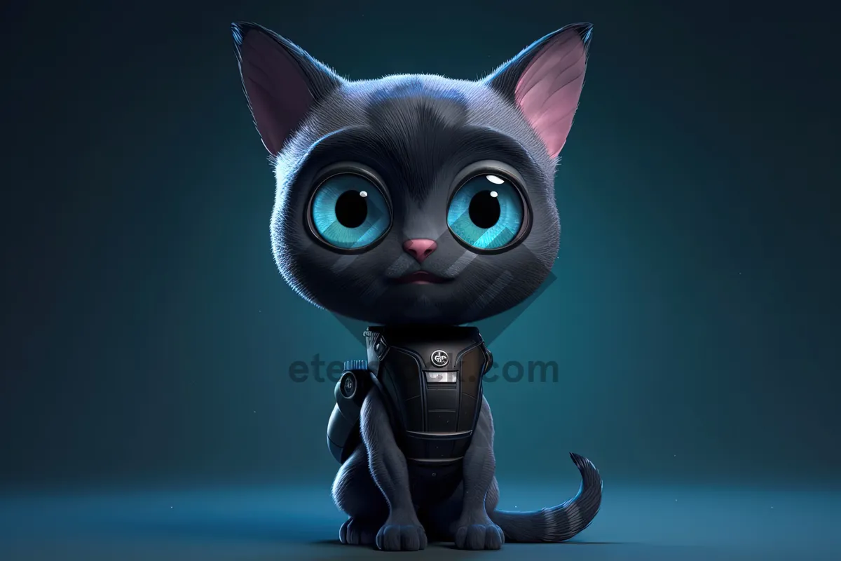 Picture of Adorable 3D Cartoon Cat Automaton Fun