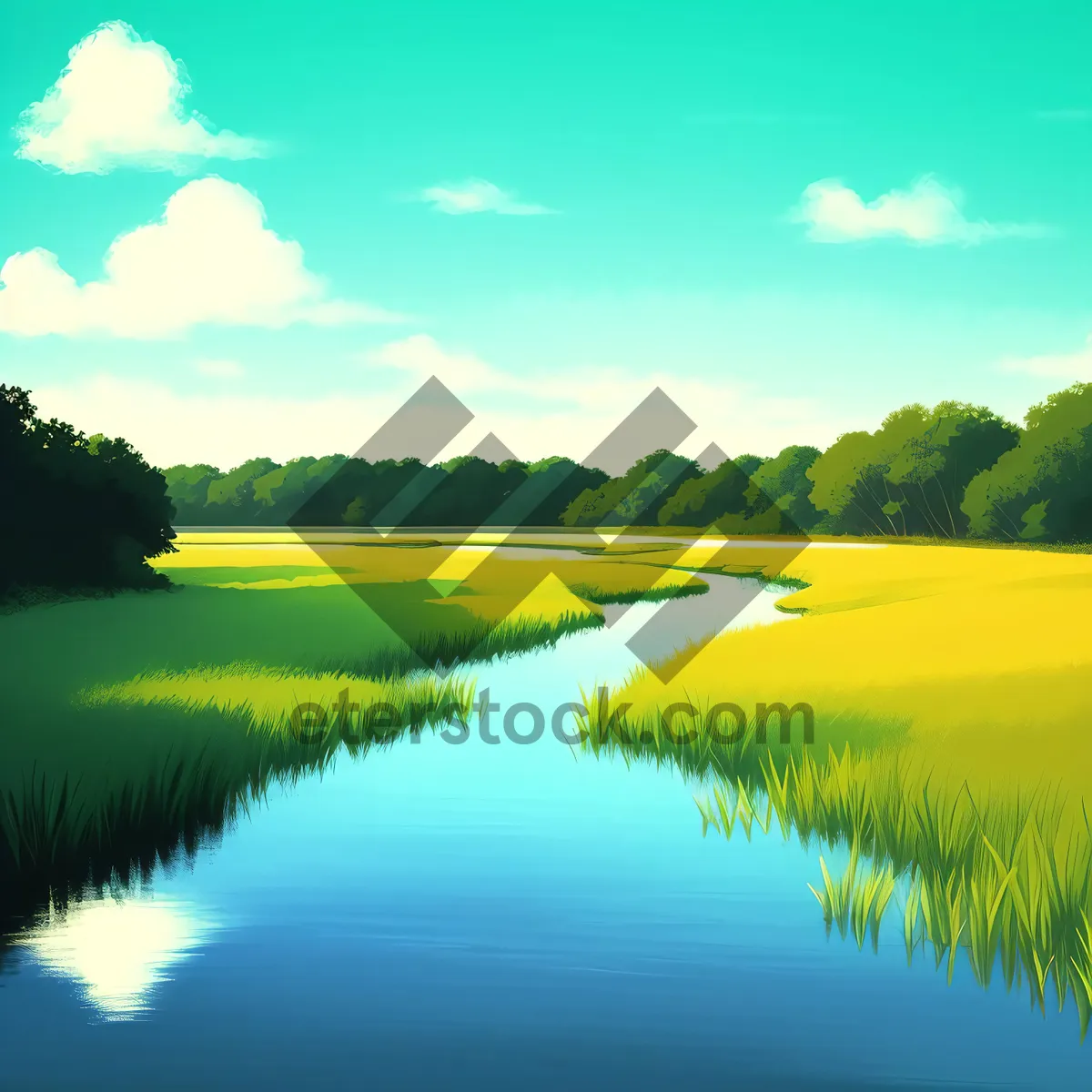 Picture of The Serene Beauty of Lakeside Sunset