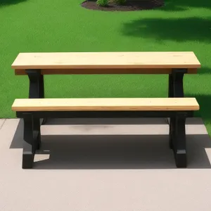 Wooden Park Bench with Empty Seat