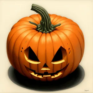 Harvest Night: Spooky Jack-o'-Lantern Decoration with Fall Produce
