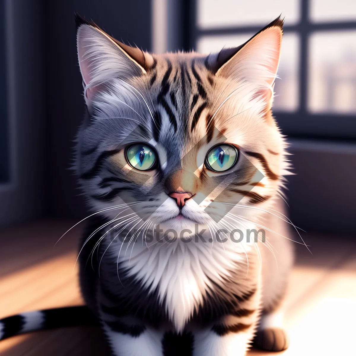 Picture of Furry Friend: Adorably Curious Gray Tabby Kitten