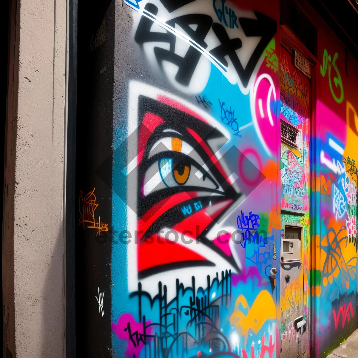 Picture of Colorful Pop Graffiti Adorns Decorated Vending and Slot Machine