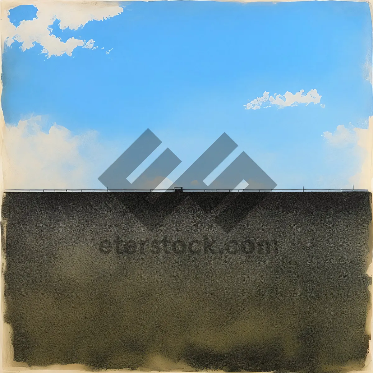 Picture of Vintage Grunge Sky Landscape with Textured Frame