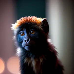 Adorable Monkey Portrait in Wildlife Zoo