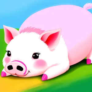 Piggy Bank: The Cute Pink Bunny Saving Money