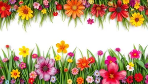 Floral Swirls and Tulip Blossoms Wallpaper Pattern