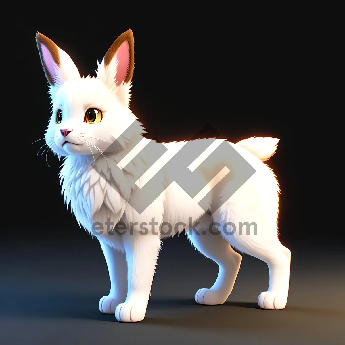 Picture of Cute Fluffy Kitty with Adorable Eyes