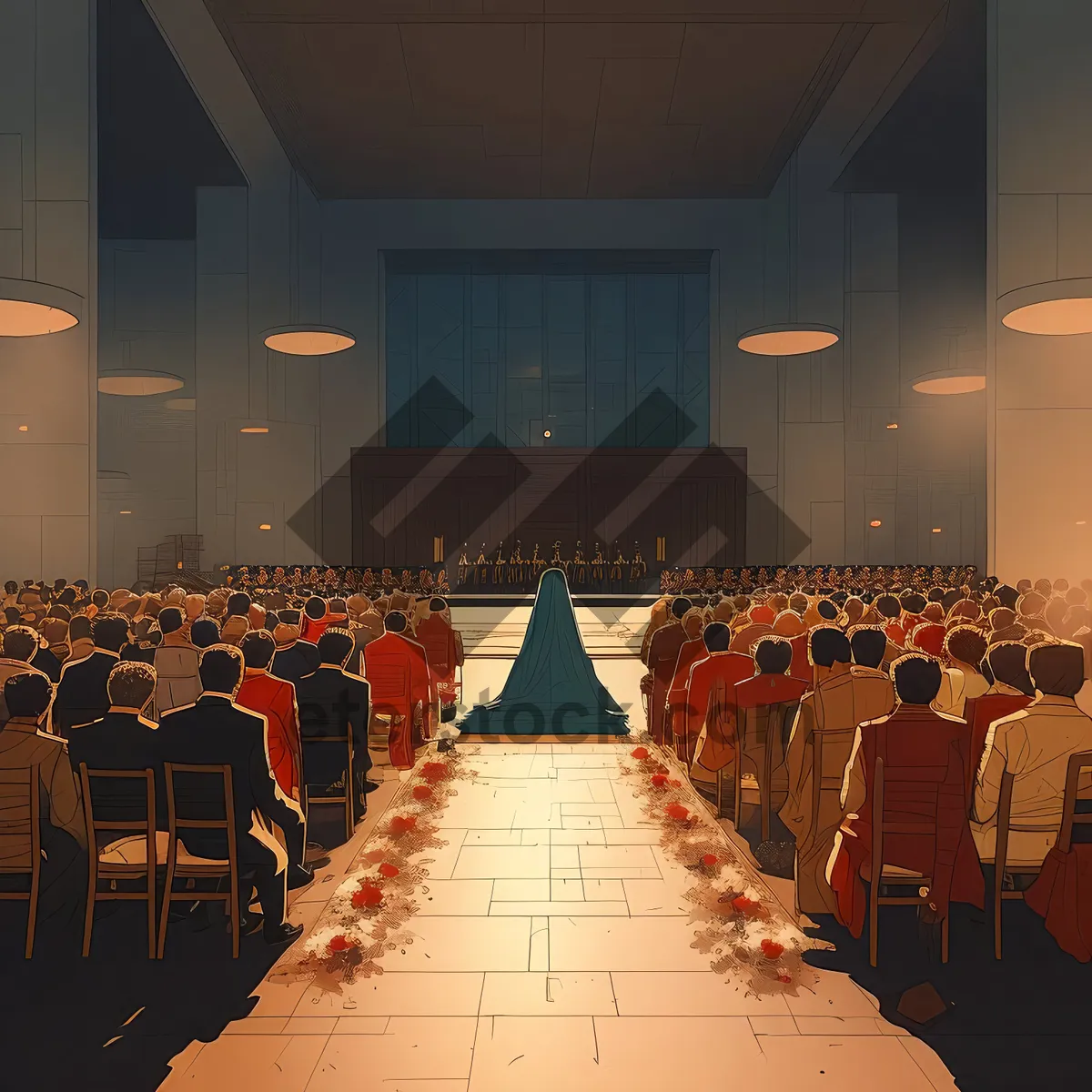 Picture of Modern restaurant interior with empty chairs and tables.