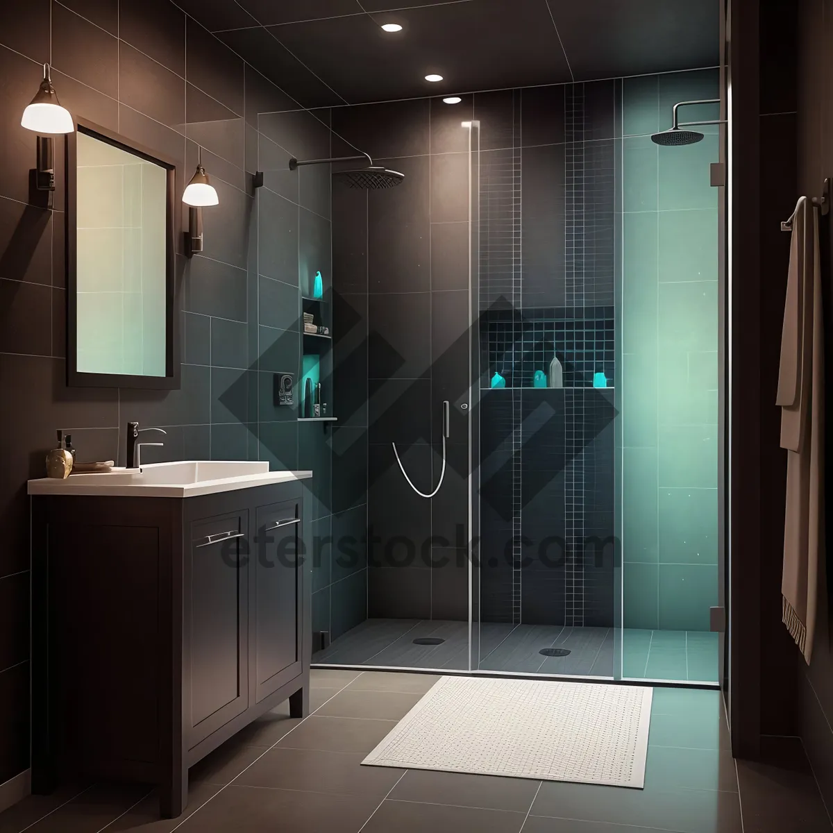 Picture of Modern Luxury Bathroom Interior with Clean Design