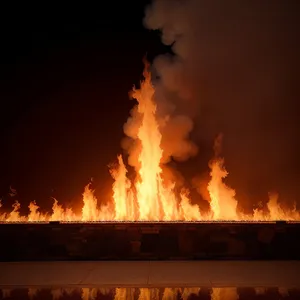 Blazing Inferno: Intense Flames Light up the Sky.