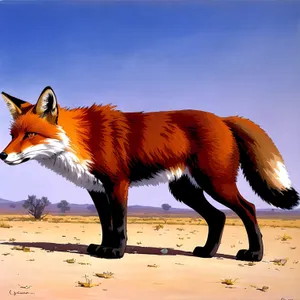 Wild Red Fox in Lush Grass
