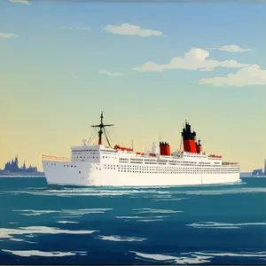 Luxury Cruise Ship at Sea